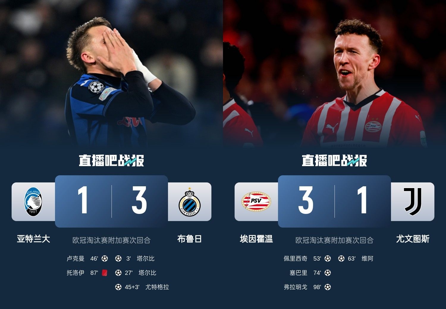 真是意甲拉垮？PSV淘汰尤文后3連敗，布魯日爆冷真藍(lán)黑后1勝難求