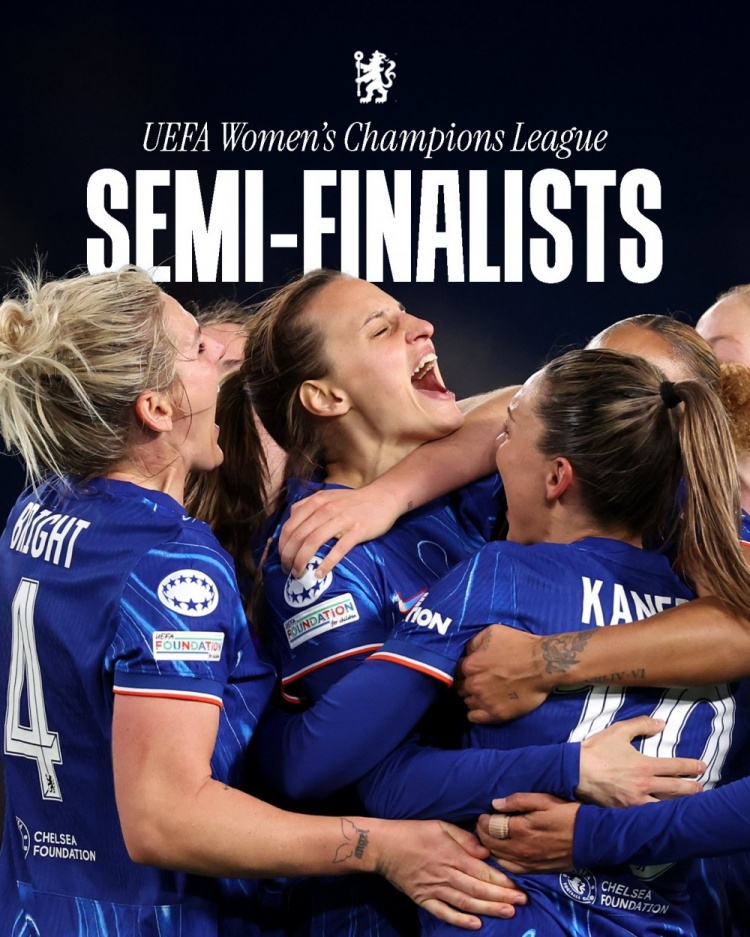 女足歐冠：切爾西3-0曼城&總比分3-2逆轉晉級四強，將對陣巴薩